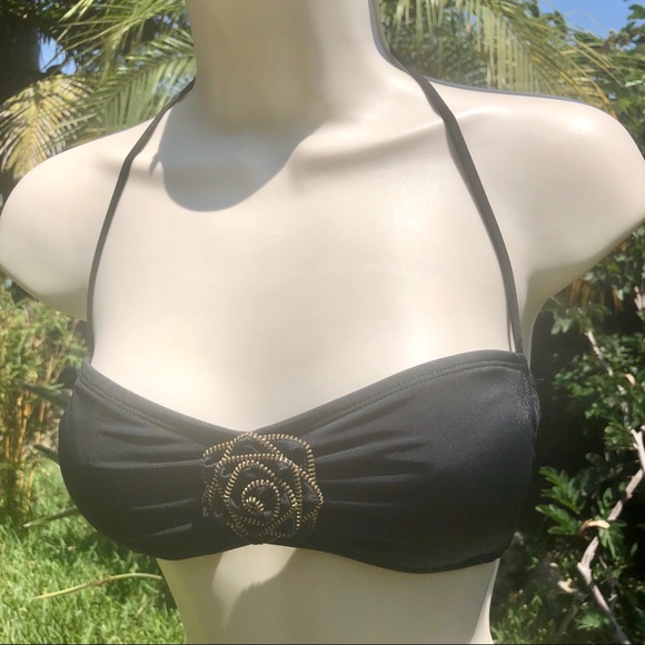 Gold Zipper detail 🖤 Bandeau bikini top 🖤 - Picture 3 of 6
